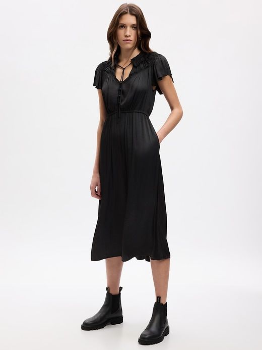 Ruffle-Neck Midi Dress sold by GAP