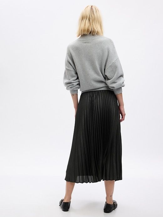 Pleated Metallic Midi Skirt sold by GAP product image thumbnail 2