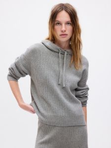 CashSoft Shaker-Stitch Sweater Hoodie sold by GAP