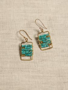 Turquoise Bead Abacus Earrings | Aureus + Argent sold by GAP
