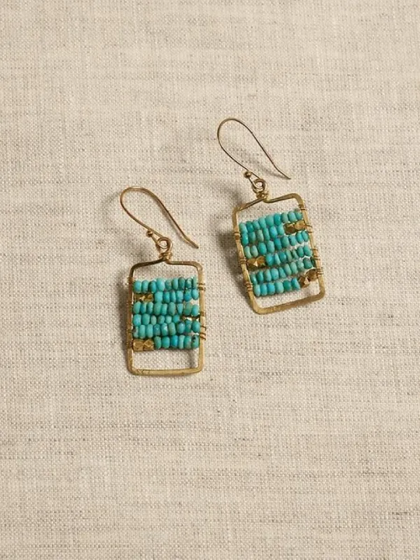 Turquoise Bead Abacus Earrings | Aureus + Argent sold by GAP