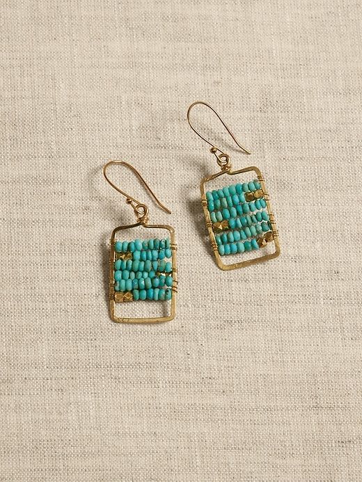 Turquoise Bead Abacus Earrings | Aureus + Argent sold by GAP