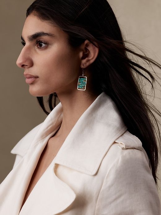 Turquoise Bead Abacus Earrings | Aureus + Argent sold by GAP product image thumbnail 2