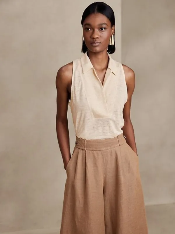 Linen Sleeveless Polo sold by GAP