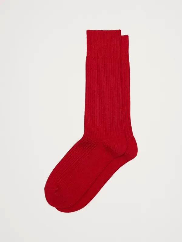 Ribbed Trouser Sock With Cashmere sold by Banana Republic