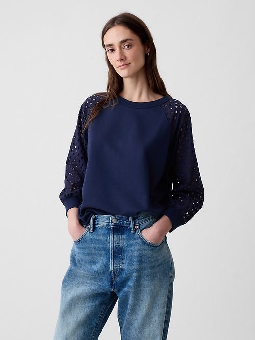 Vintage Soft Eyelet Sweatshirt sold by GAP