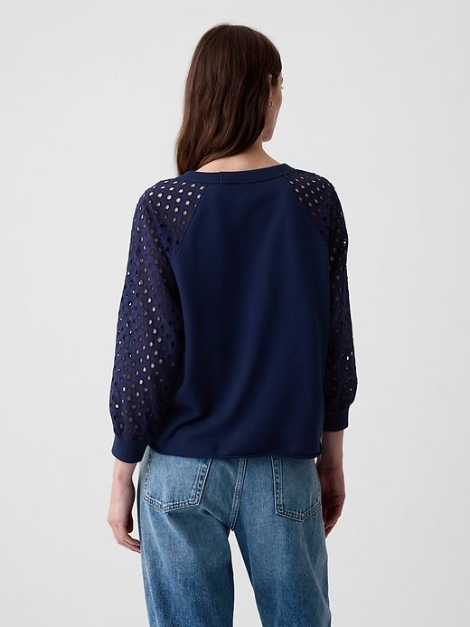Vintage Soft Eyelet Sweatshirt sold by GAP product image thumbnail 2