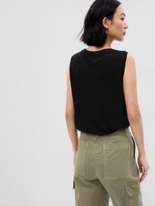 Linen-Blend Shell Tank Top sold by GAP
