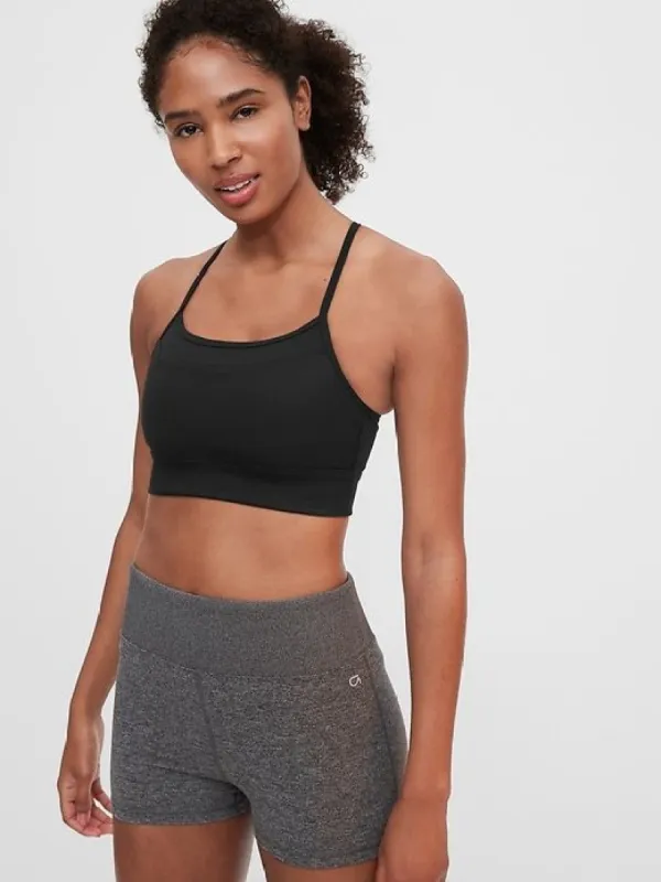 GapFit Low Impact Crossover Blackout Sports Bra sold by GAP