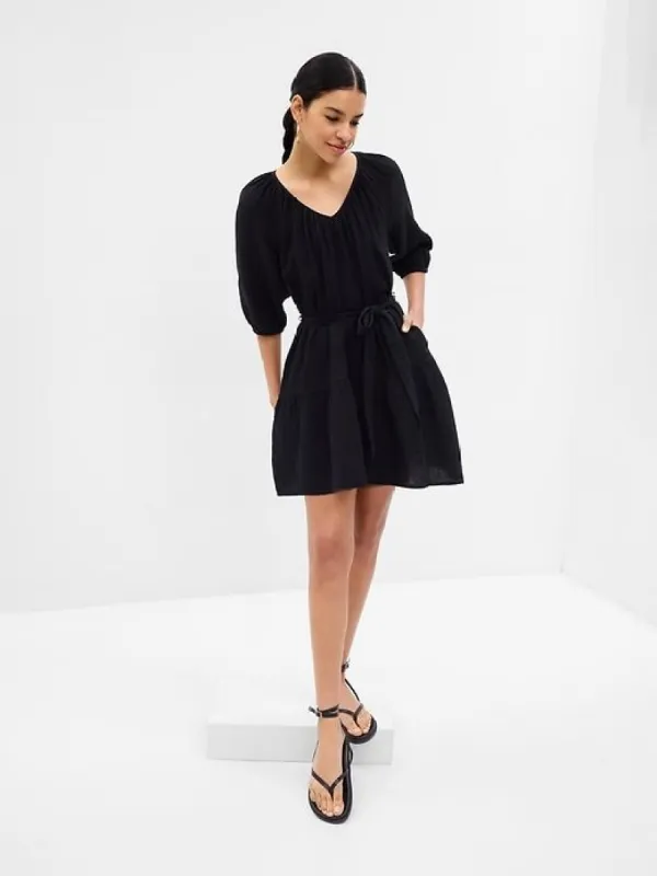 Crinkle Gauze Tiered Mini Dress sold by GAP