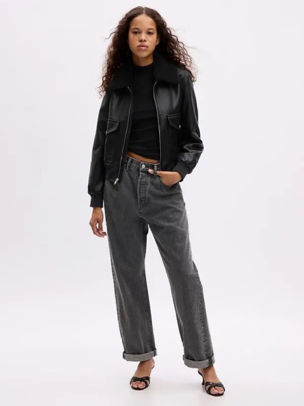 Vegan Leather Flight Jacket sold by GAP