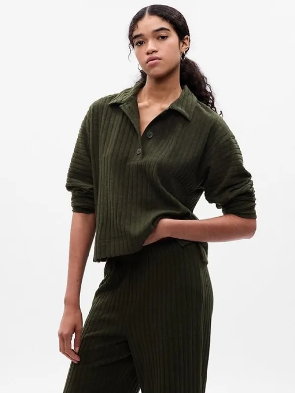 Cozy Rib Henley PJ T-Shirt sold by GAP