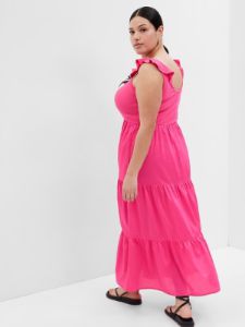 Flutter Sleeve Mixed Fabric Maxi Dress sold by GAP