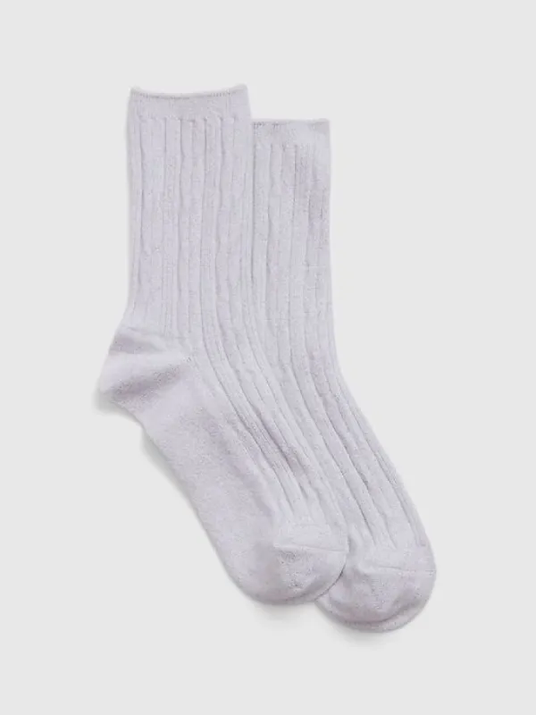 Glitter Cable-Knit Crew Socks sold by GAP