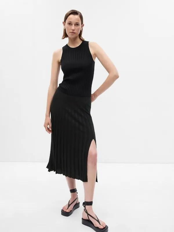 Pleated Sweater Midi Skirt sold by GAP