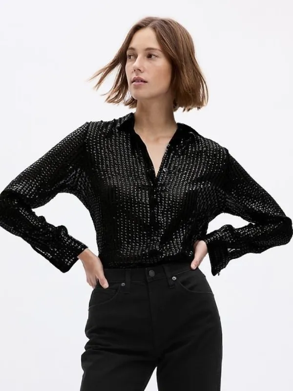 Sequin Perfect Shirt sold by GAP