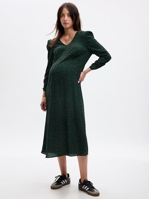 Maternity Puff Sleeve Midi Dress sold by GAP