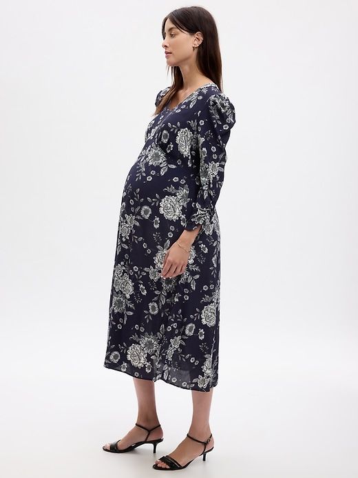 Maternity Puff Sleeve Midi Dress sold by GAP product image thumbnail 3