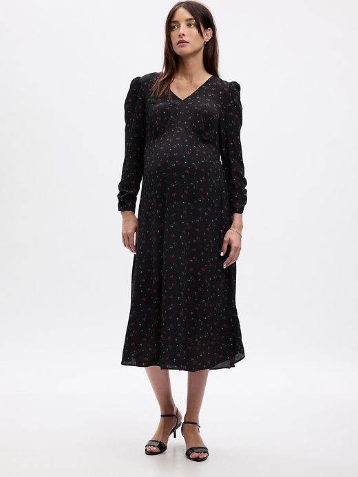 Maternity Puff Sleeve Midi Dress sold by GAP