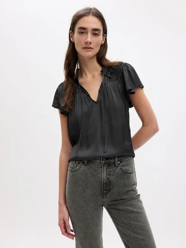 Ruffle-Neck Shirt sold by GAP