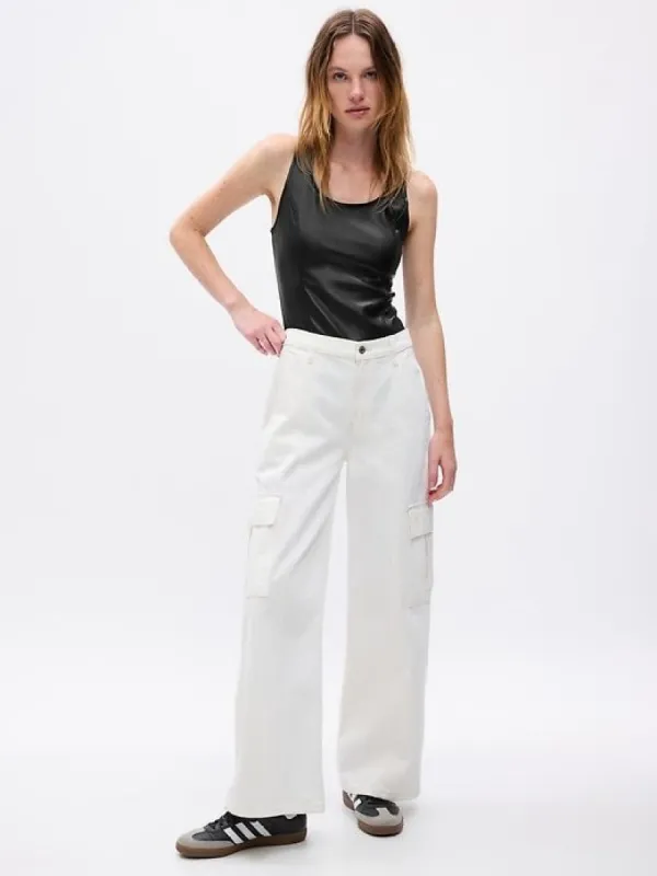 Vegan Leather Bodysuit sold by GAP