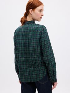 Ruffle Bib Plaid Shirt sold by GAP