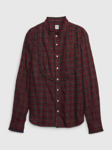 Ruffle Bib Plaid Shirt sold by GAP