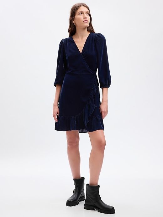 Velvet Wrap Mini Dress sold by GAP