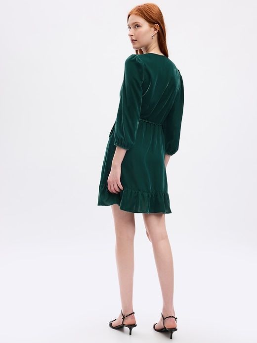 Velvet Wrap Mini Dress sold by GAP product image thumbnail 4