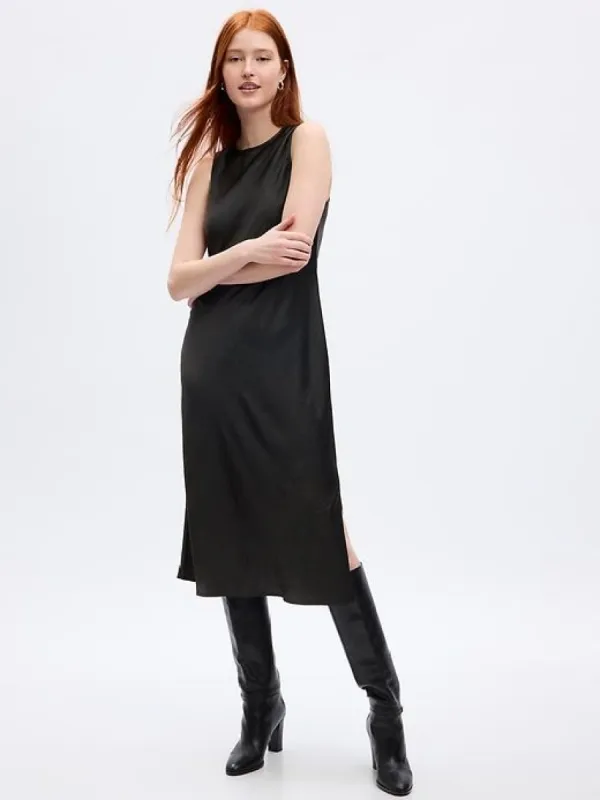 Satin High-Neck Midi Dress sold by GAP