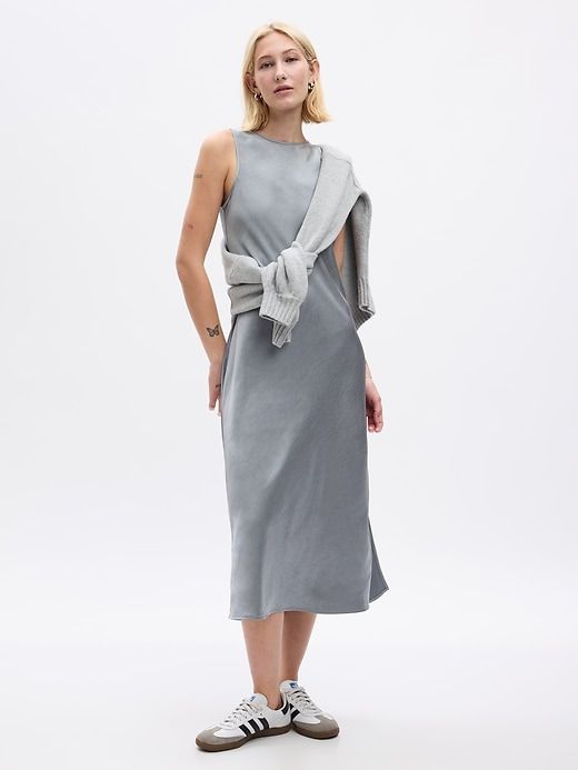 Satin High-Neck Midi Dress sold by GAP