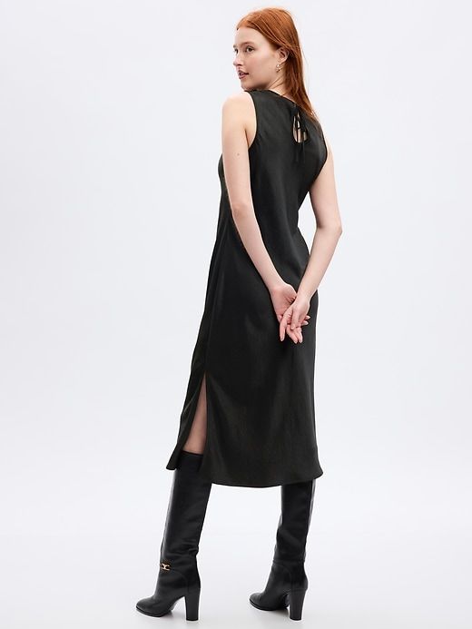 Satin High-Neck Midi Dress sold by GAP product image thumbnail 5