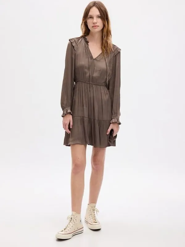 Split-Neck Tiered Mini Dress sold by GAP