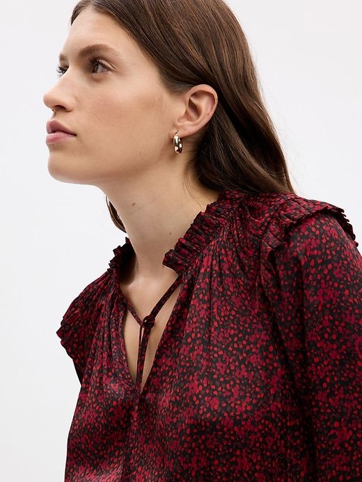 Split-Neck Tiered Mini Dress sold by GAP product image thumbnail 5