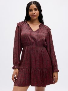 Split-Neck Tiered Mini Dress sold by GAP