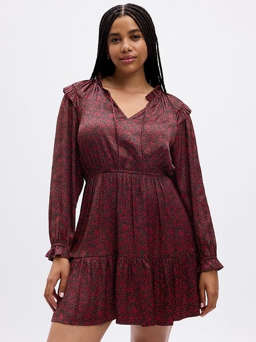 Split-Neck Tiered Mini Dress sold by GAP product image thumbnail 4