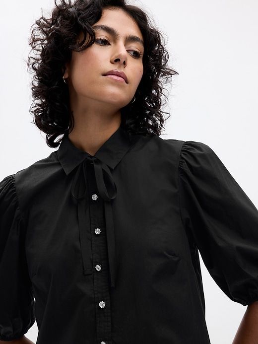 Puff Sleeve Tiered Mini Dress sold by GAP product image thumbnail 3