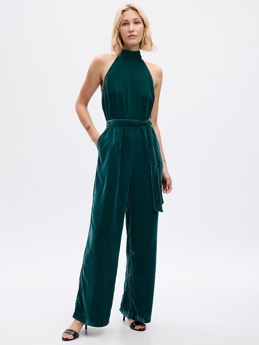 Velvet Halter Jumpsuit sold by GAP