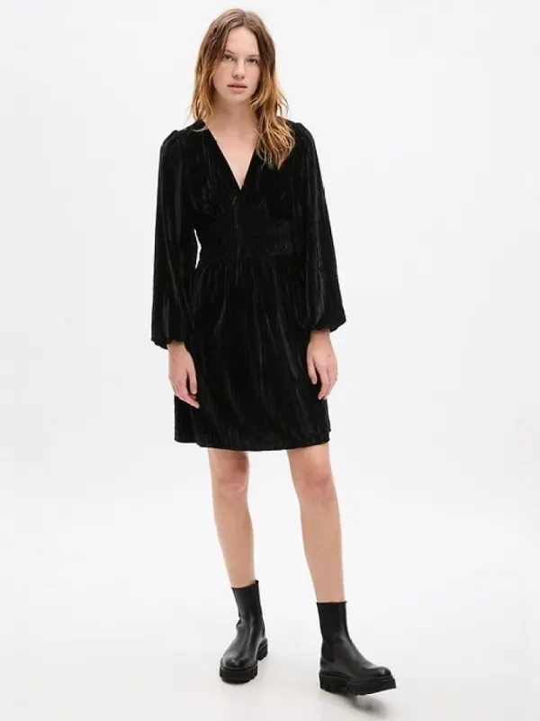 Velvet Smocked Mini Dress sold by GAP