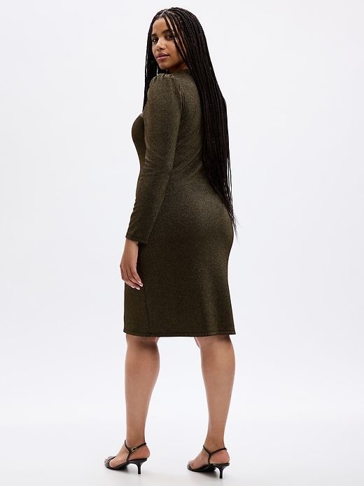 Puff Sleeve Metallic Rib Midi Dress sold by GAP product image thumbnail 5