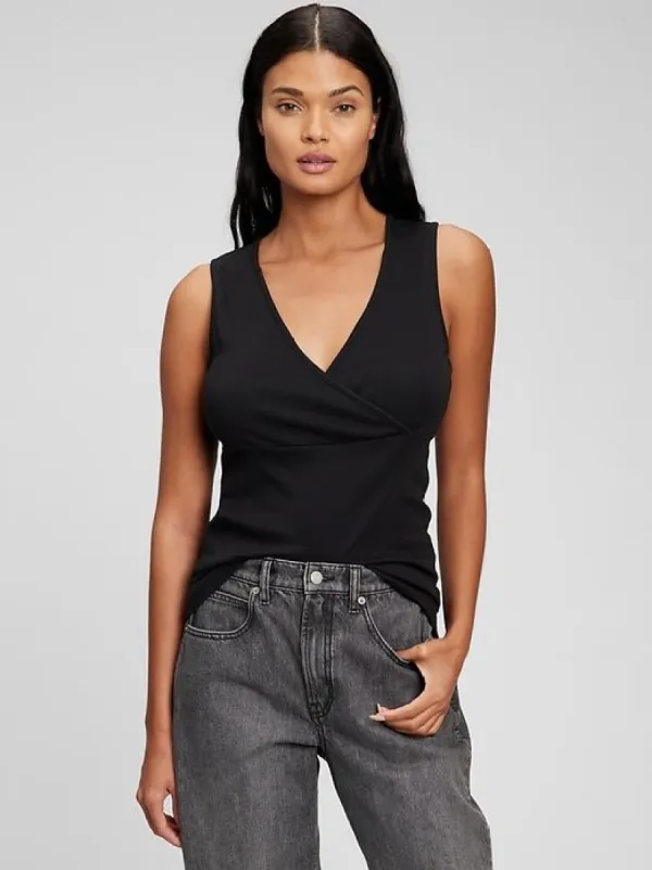 Maternity Cotton V-Neck Nursing Tank Top sold by GAP