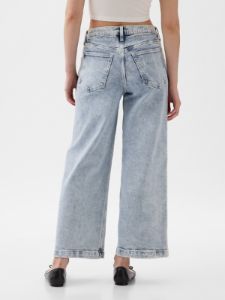 High Rise Stride Wide-Leg Ankle Jeans sold by GAP