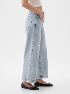 High Rise Stride Wide-Leg Ankle Jeans sold by GAP