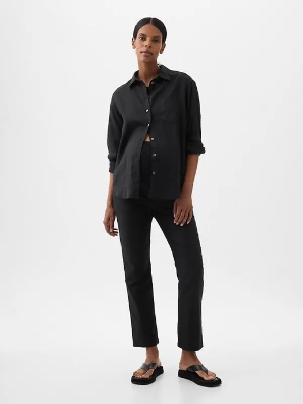 Maternity Full Panel Linen-Cotton Pants sold by GAP
