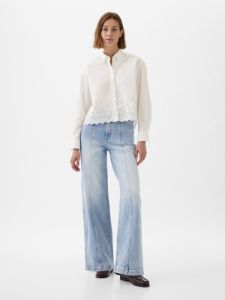 High Rise Stride Wide-Leg Jeans sold by GAP