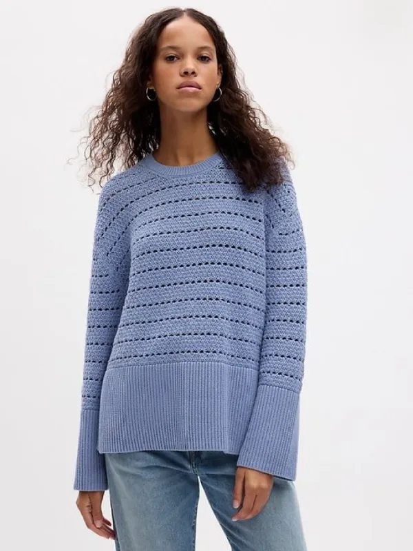24/7 Split-Hem Crochet Sweater sold by GAP