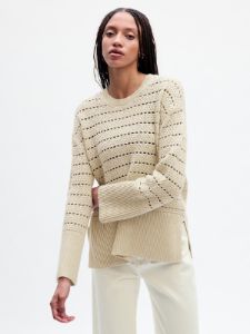 24/7 Split-Hem Crochet Sweater sold by GAP