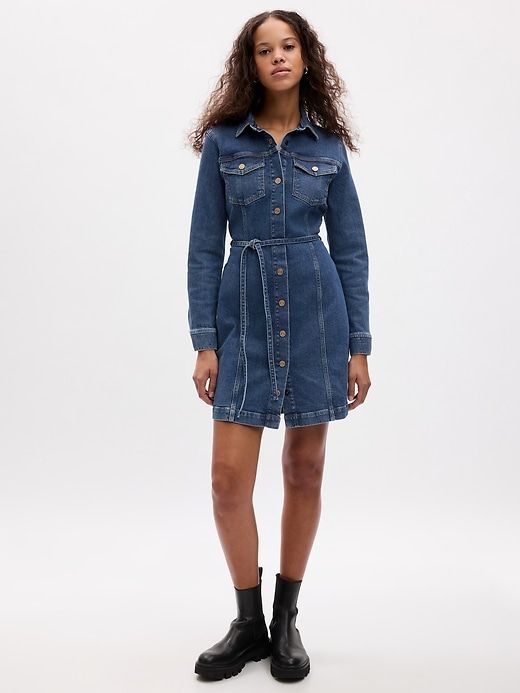 Belted Denim Mini Dress sold by GAP