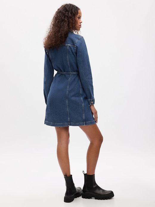 Belted Denim Mini Dress sold by GAP product image thumbnail 2