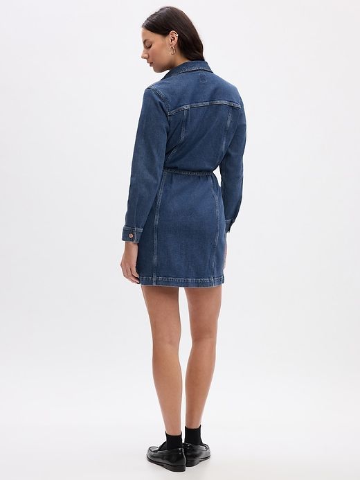 Belted Denim Mini Dress sold by GAP product image thumbnail 5